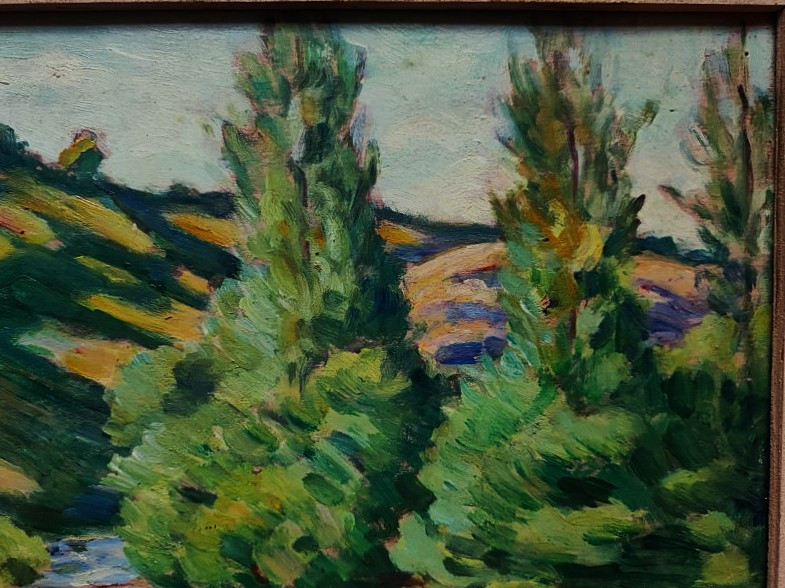 Eugène Alluaud ( 1866-1947) Bords de Creuse, dédicacé à Haviland. Ecole de Crozant, Guillaumin-photo-3