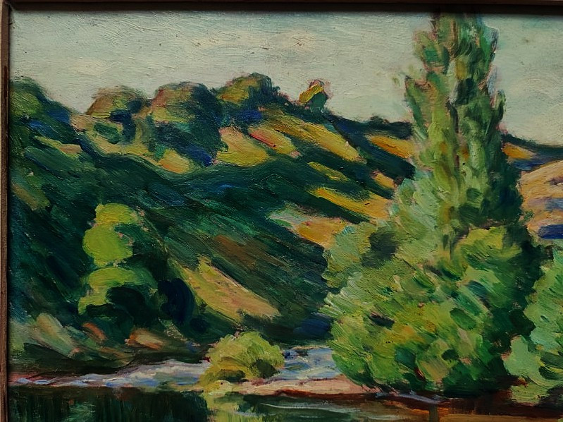 Eugène Alluaud ( 1866-1947) Bords de Creuse, dédicacé à Haviland. Ecole de Crozant, Guillaumin-photo-1