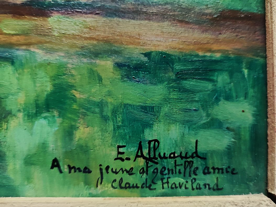 Eugène Alluaud ( 1866-1947) Bords de Creuse, dédicacé à Haviland. Ecole de Crozant, Guillaumin-photo-6