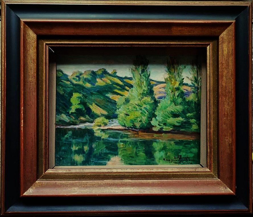 Eugène Alluaud ( 1866-1947) Bords de Creuse, dédicacé à Haviland. Ecole de Crozant, Guillaumin-photo-8