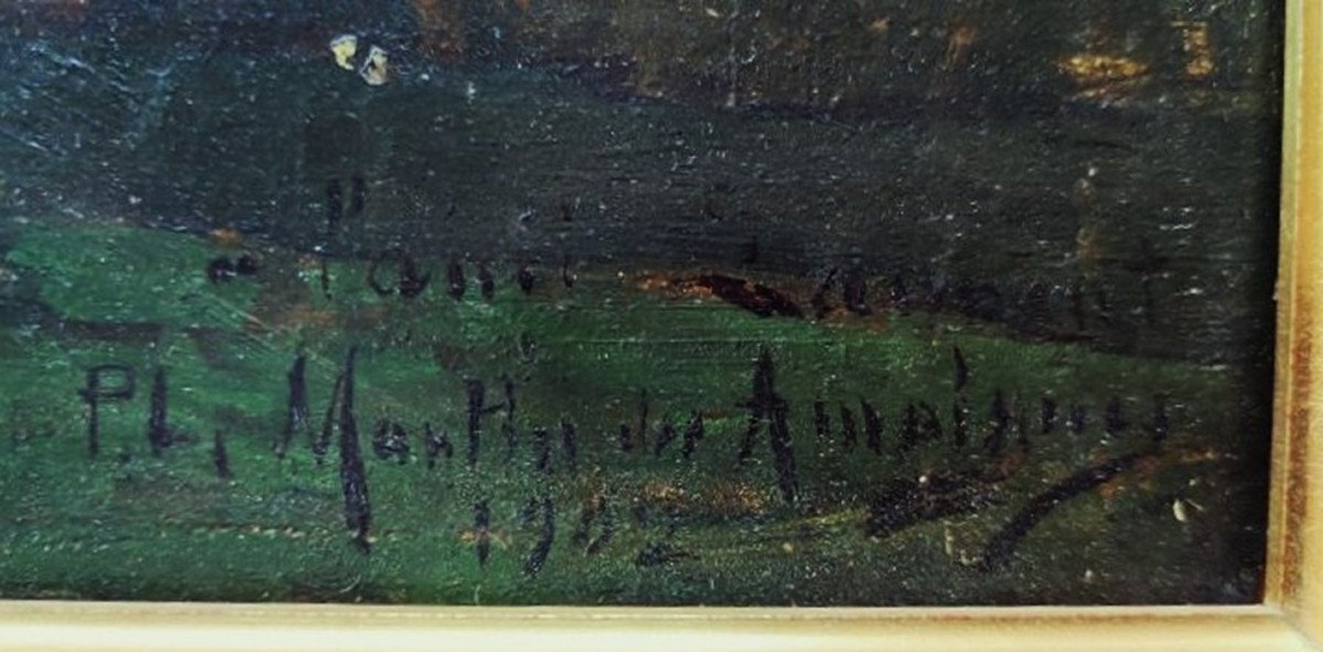 Paul Louis Martin des Amoignes (1850-1925) Paysage de campagne 1902. Nevers, Hanoteau, 19ème...-photo-4