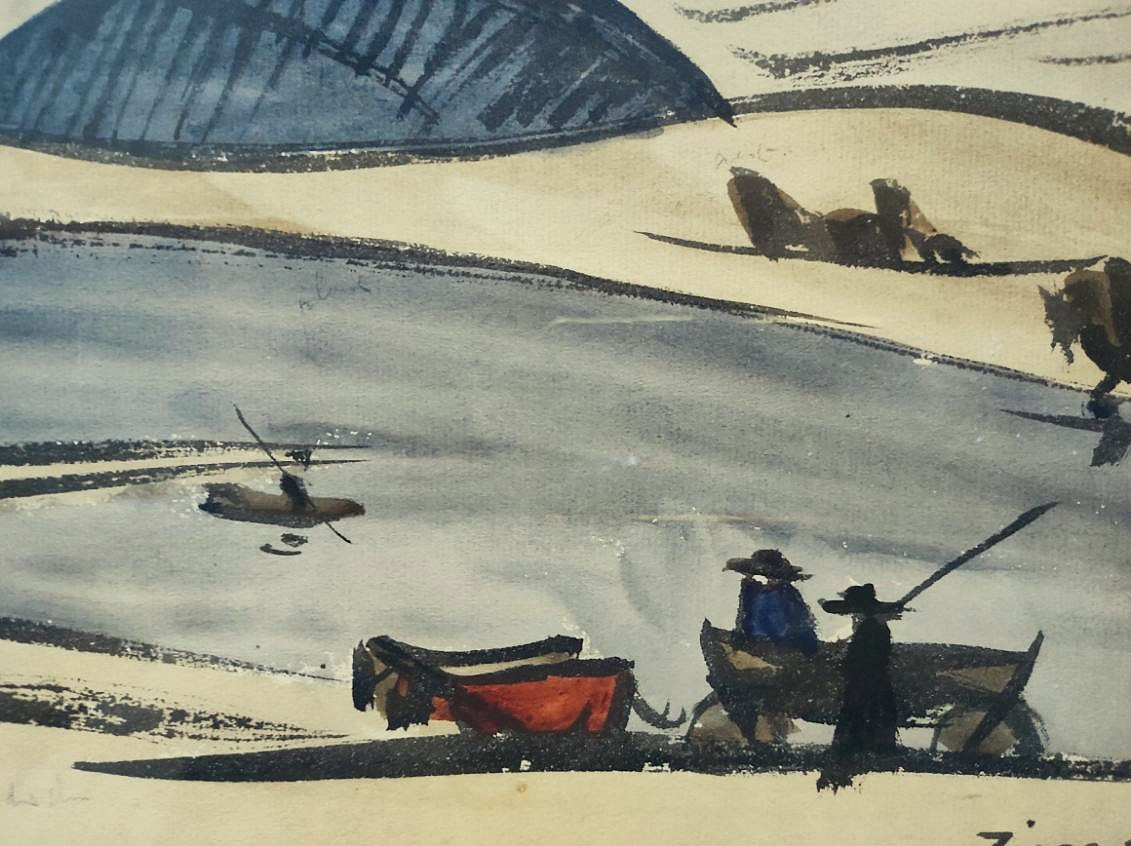 Jules Emile Zingg (1882-1942) Harnessing At Chambon, Auvergne 1921. Japanese Style, Murols, Marquet.-photo-4