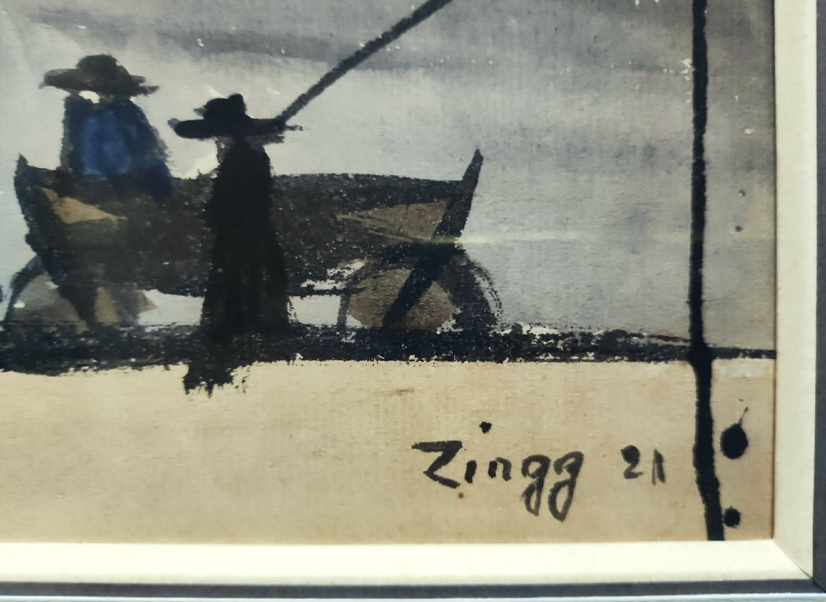 Jules Emile Zingg (1882-1942) Harnessing At Chambon, Auvergne 1921. Japanese Style, Murols, Marquet.-photo-6