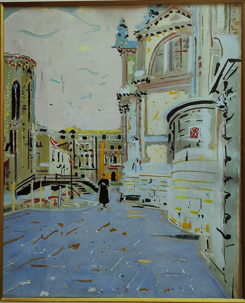 Charles Blanc (1896-1966) View Of Venice C. 1950. Limoges, School Of Crozant, Dufy, Pompidou....-photo-2