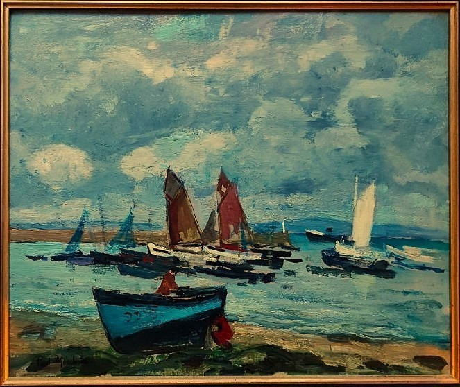 Paul Morchain (1876-1939) Port Du Rosmeur In Douarnenez. Brittany, Marine Painter. Cahours-photo-2
