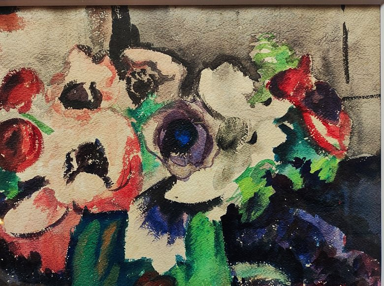 Jean-Marie Euzet (1905-1980). Bouquet d'anémones ~1925. Limoges, Bichet, musicaliste, Valensi-photo-3