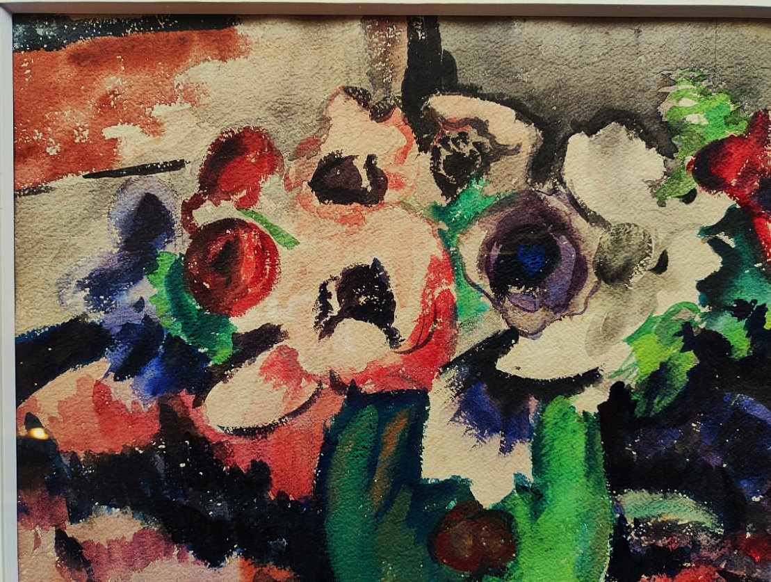 Jean-Marie Euzet (1905-1980). Bouquet d'anémones ~1925. Limoges, Bichet, musicaliste, Valensi-photo-4
