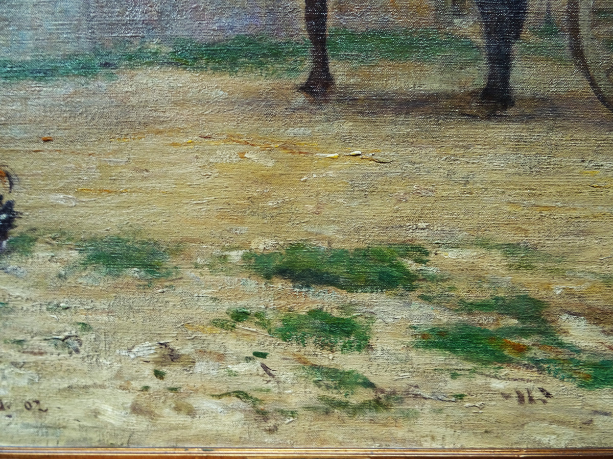 Fernand Maillaud (1863-1948) Débit de tabac à Issoudun 1902. Ecole de Crozant, Rollinat, Cheval-photo-2