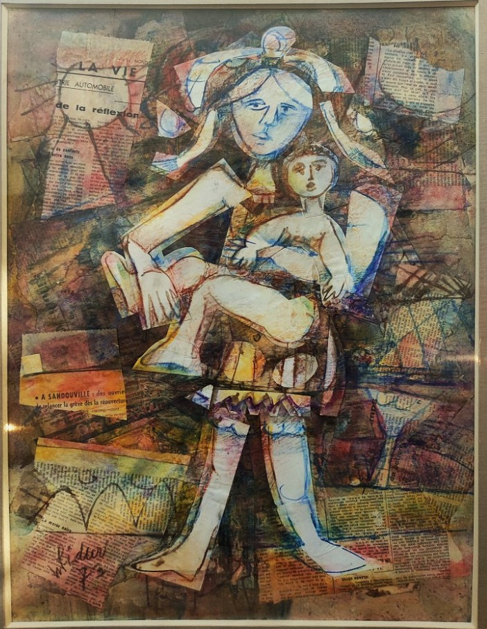 Eugène Fidler (1910-1990) 3 techniques mixtes de 1973. Vallauris, Russe, Raty, Picasso, Capron-photo-4