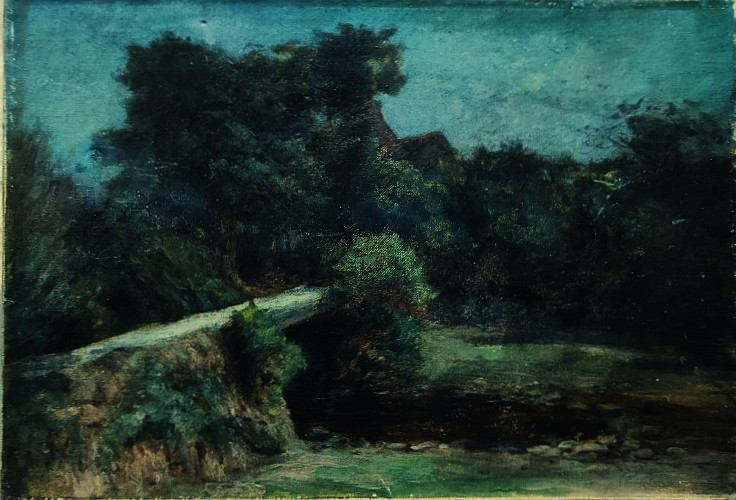 Ernest Hareux (1847-1909) Effet de nuit, Creuse. Ecole de Crozant, Guétal, Dauphiné, Grenoble-photo-2