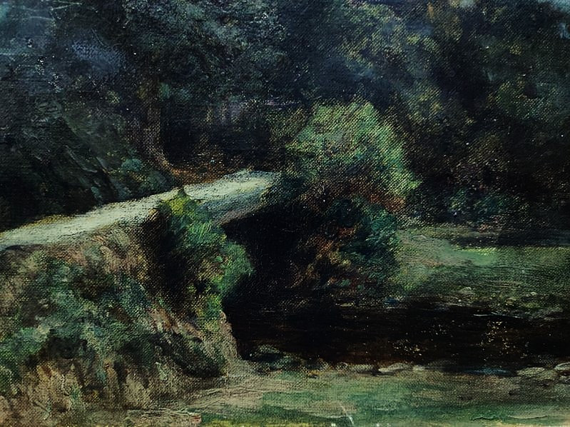 Ernest Hareux (1847-1909) Effet de nuit, Creuse. Ecole de Crozant, Guétal, Dauphiné, Grenoble-photo-2