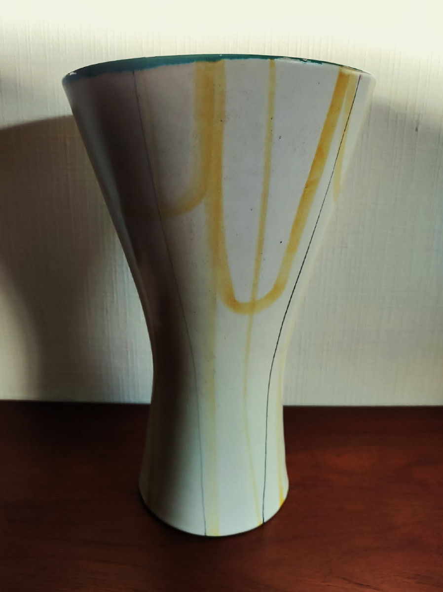 Important vase diabolo de Roger Capron ~1956 Vallauris, 31cm. Picasso, Madoura, Picault, Raty..-photo-4