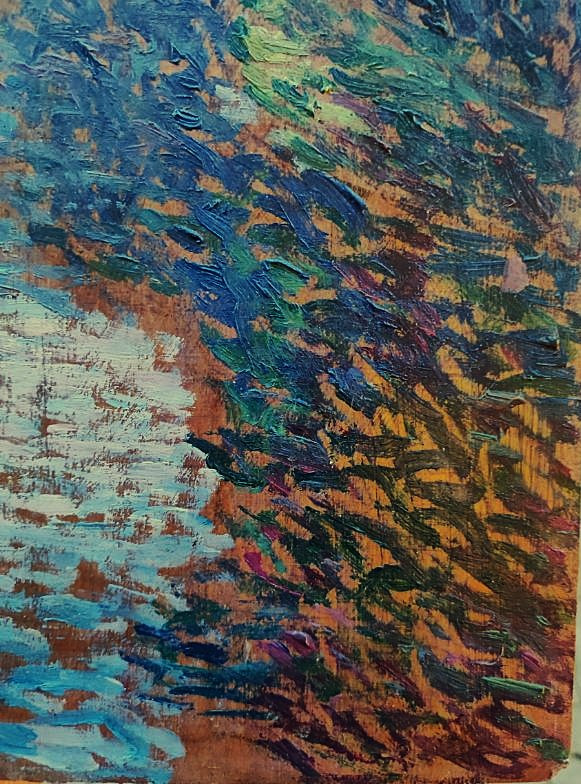 Ernest L. Bonnotte (1873-1954) Riverbank, Burgundy. Pointillism. Dubois-pillet Hayet Luce-photo-2