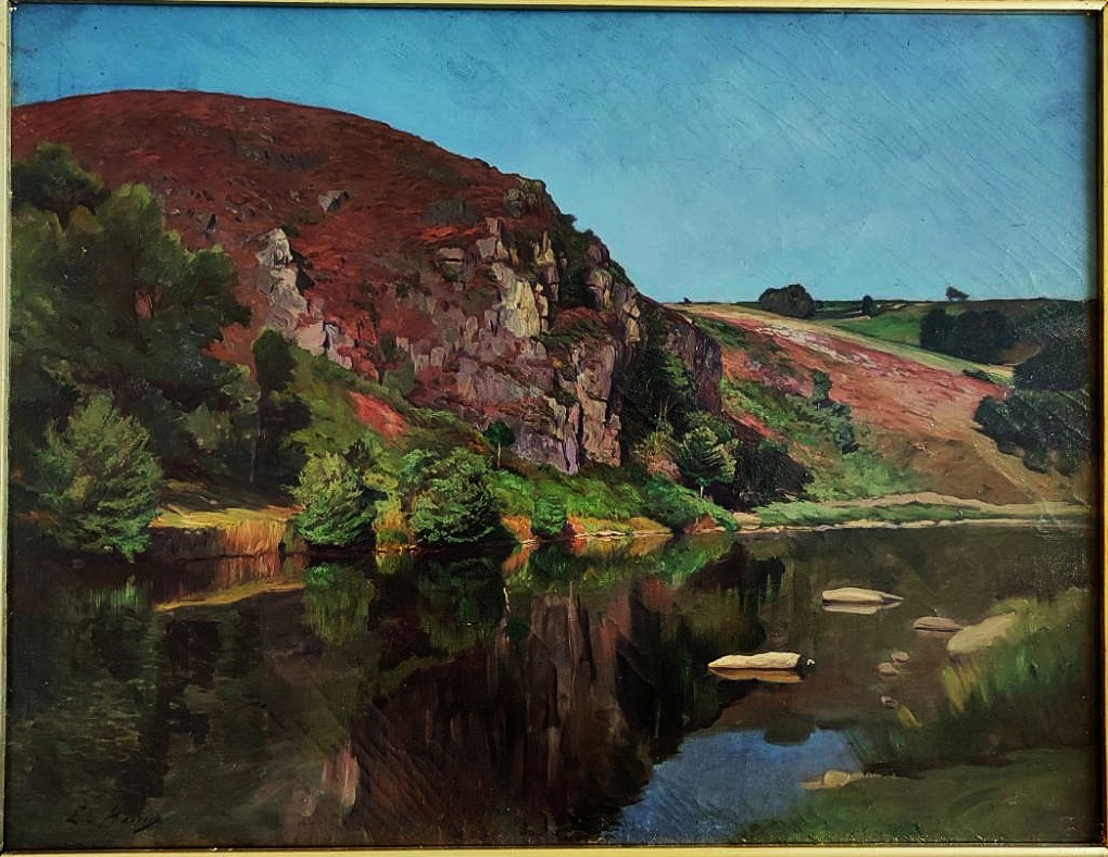 Ernest Hareux (1847-1909) La roche de l'écho à Crosant ~1900. Creuse, Grenoble, Detroy, Alluaud-photo-2
