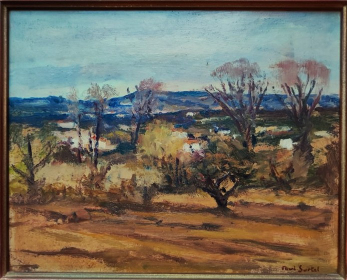 Paul Surtel (1893-1985) Paysage provençal. Carpentras, Ecole de Crozant, Maillaud, Berry, Rue..-photo-2