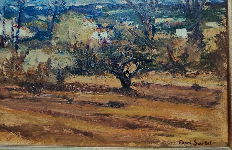 Paul Surtel (1893-1985) Paysage provençal. Carpentras, Ecole de Crozant, Maillaud, Berry, Rue..-photo-1