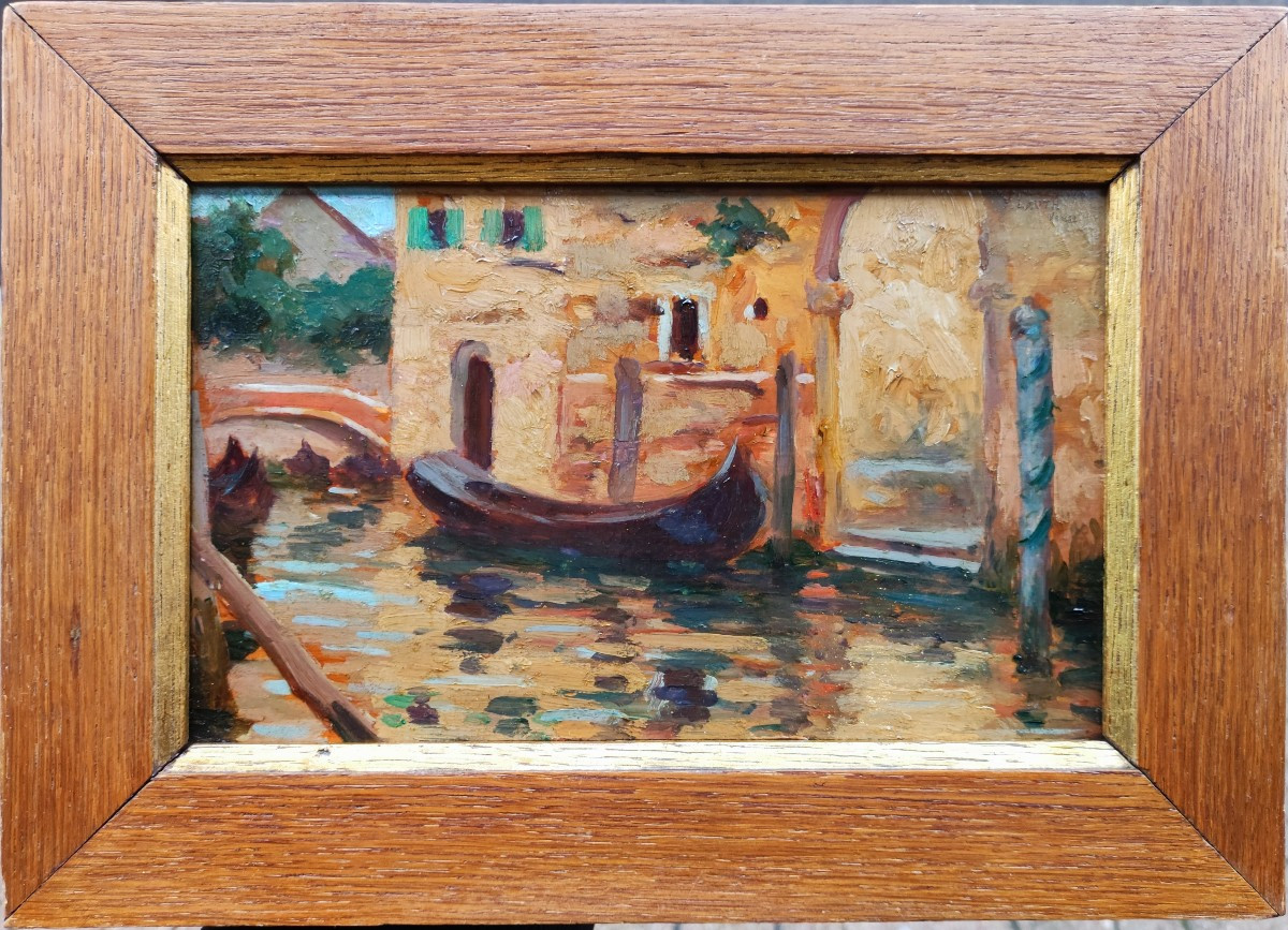 Frédéric Lauth (1865-1922) Venise vers 1900 + dédicace d'Aurore Sand. École de Crozant, Nohant 