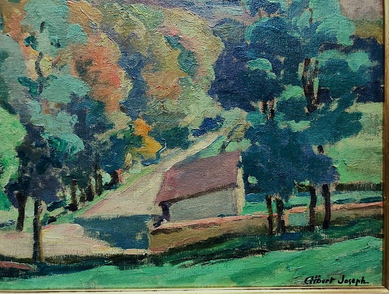 Albert Joseph (1868-1952) Allée aux grands arbres, Limousin. Ecole de Crozant, Limoges, Gauguin-photo-4