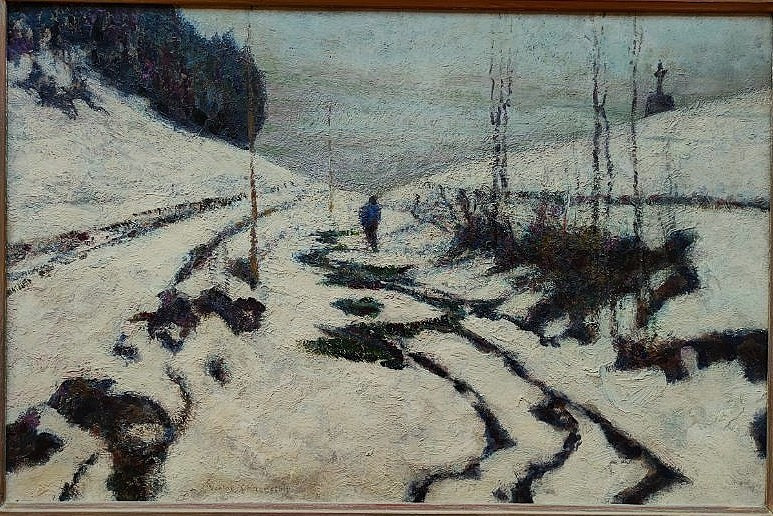 Victor Charreton (1864-1936) Solitude sous la neige à Murols, Auvergne. Boudal, Perouse, Zingg