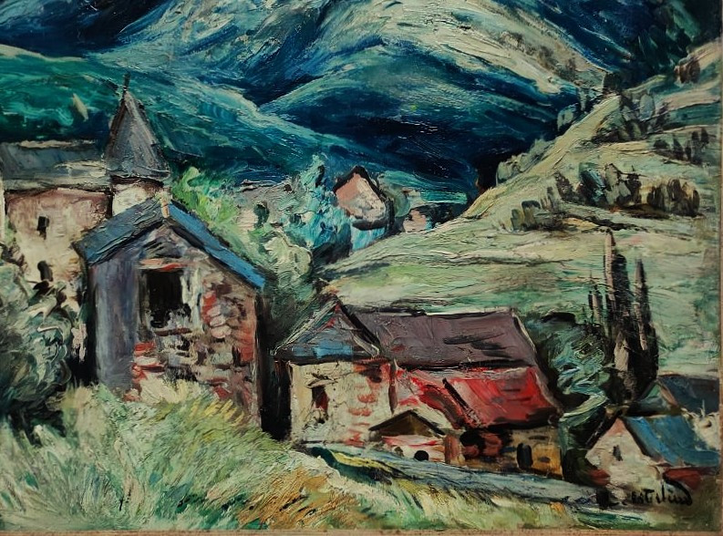  Anders Osterlind (1887-1960) Village Near Puy Mary, Cantal, Circa 1944. Crozant School, Vlaminck-photo-2