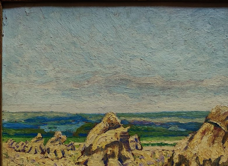 Auguste Michel Colle (1872-1949) Haystacks + Plain Of Sion. Nancy, Lorraine, Peccatte, Baccarat..-photo-2