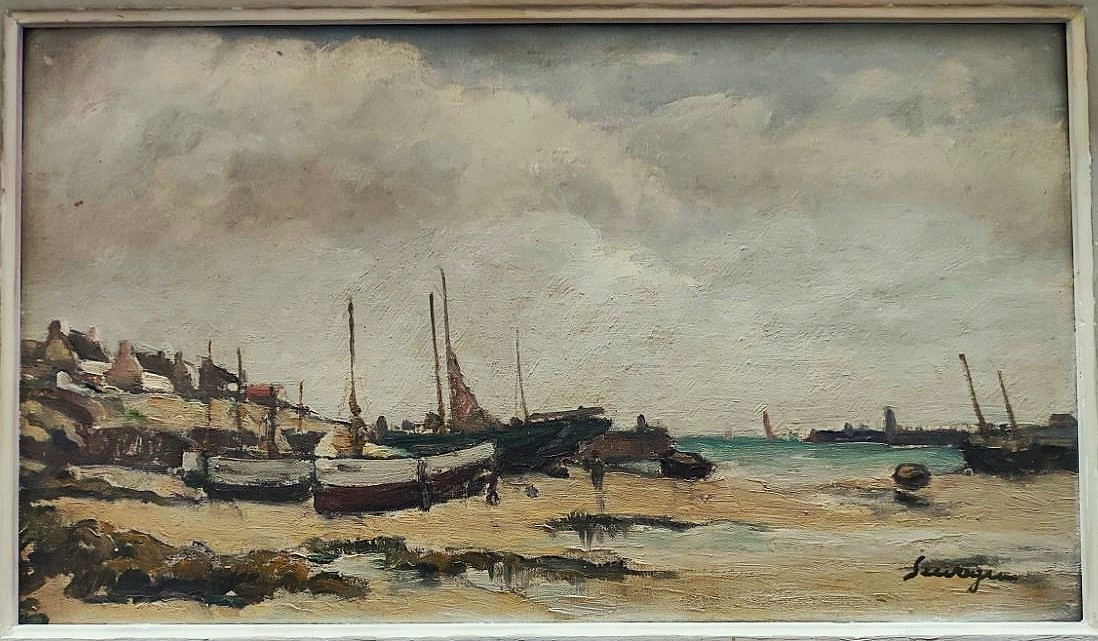 Lucien Seevagen (1887-1959) Small Breton Port, Bréhat, Paimpol...brittany, Pont-aven, Goulden...-photo-2