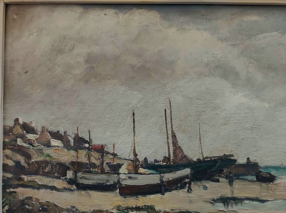 Lucien Seevagen (1887-1959) Small Breton Port, Bréhat, Paimpol...brittany, Pont-aven, Goulden...-photo-3