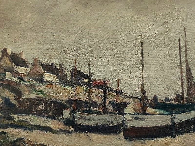 Lucien Seevagen (1887-1959) Small Breton Port, Bréhat, Paimpol...brittany, Pont-aven, Goulden...-photo-3