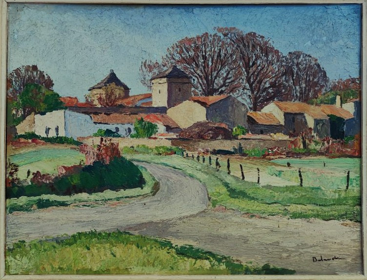Gaston Balande (1880-1971) Village Of Aunis, Lauzières ~1935. La Rochelle, Ré, Suire, Charente..-photo-2