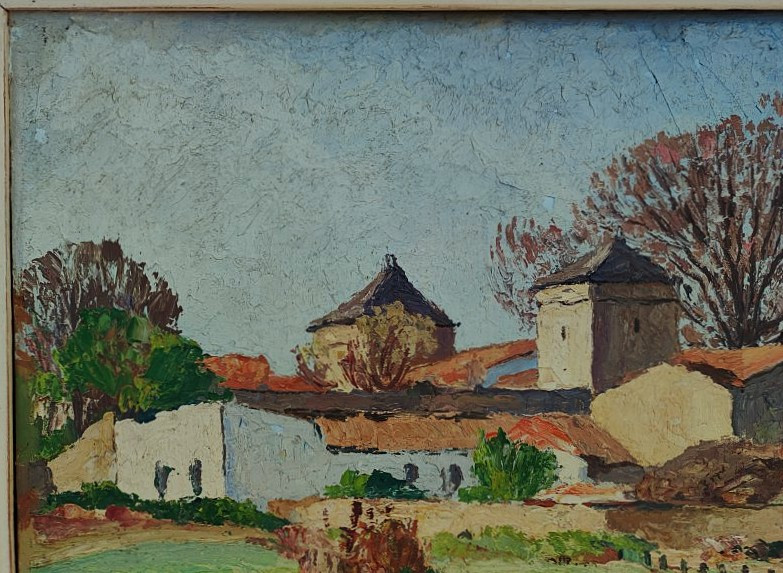 Gaston Balande (1880-1971) Village Of Aunis, Lauzières ~1935. La Rochelle, Ré, Suire, Charente..-photo-3
