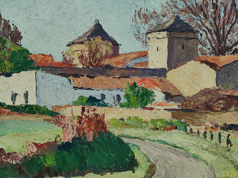 Gaston Balande (1880-1971) Village Of Aunis, Lauzières ~1935. La Rochelle, Ré, Suire, Charente..-photo-4