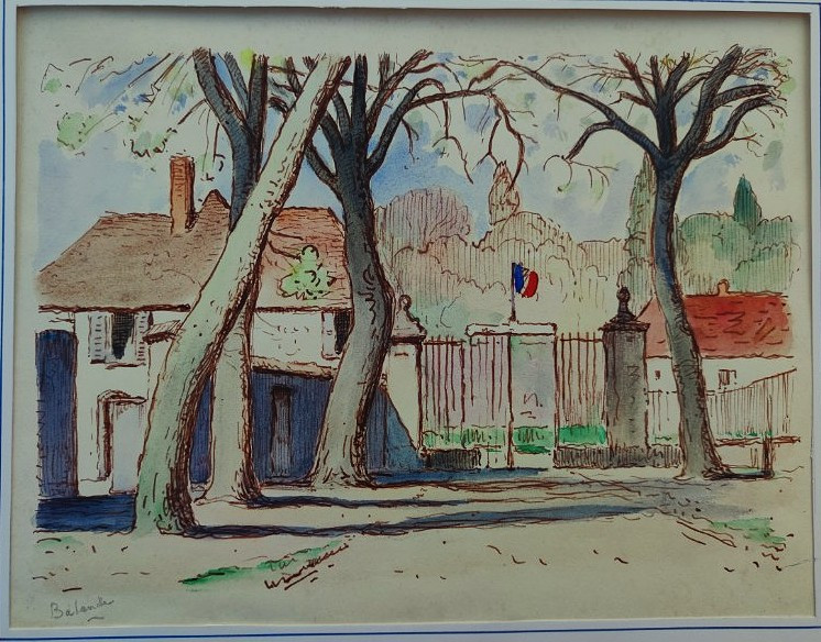 Gaston Balande (1880-1971) 2 Watercolors: Cliffs Of Lauzières And Aunis Estate. La Rochelle-photo-3