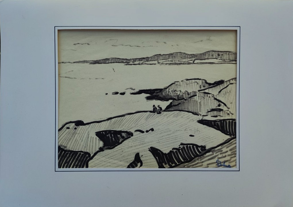 Gaston Balande (1880-1971) 2 Watercolors: Cliffs Of Lauzières And Aunis Estate. La Rochelle-photo-4