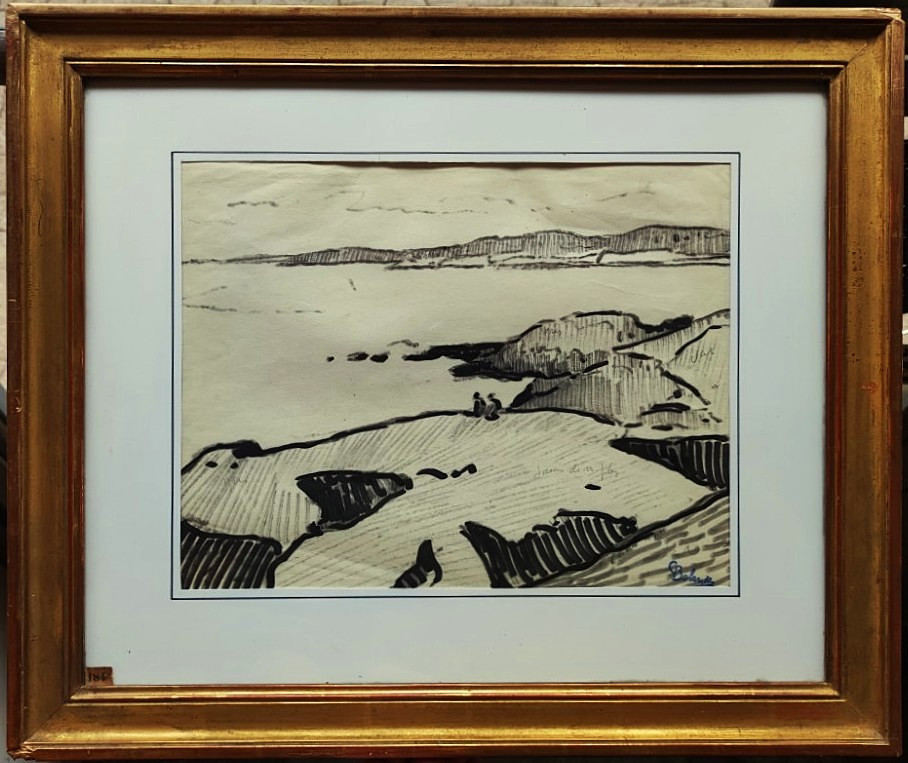 Gaston Balande (1880-1971) 2 Watercolors: Cliffs Of Lauzières And Aunis Estate. La Rochelle-photo-4
