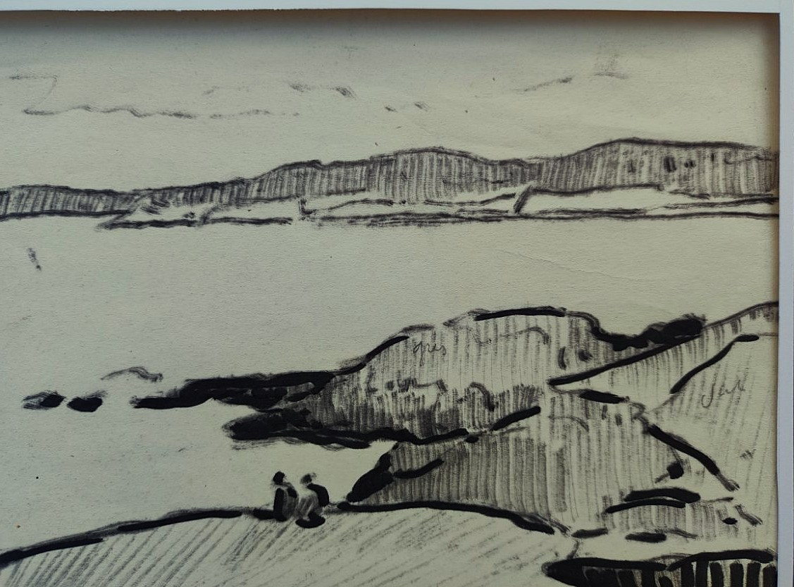 Gaston Balande (1880-1971) 2 Watercolors: Cliffs Of Lauzières And Aunis Estate. La Rochelle-photo-1