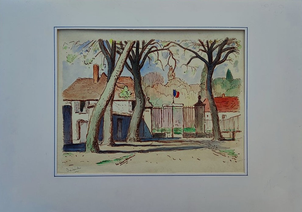 Gaston Balande (1880-1971) 2 Watercolors: Cliffs Of Lauzières And Aunis Estate. La Rochelle-photo-4