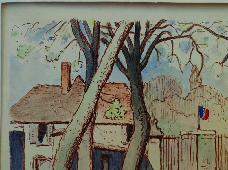 Gaston Balande (1880-1971) 2 Watercolors: Cliffs Of Lauzières And Aunis Estate. La Rochelle-photo-5