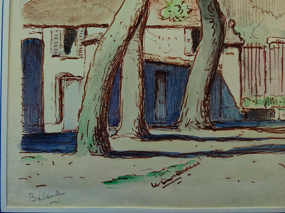 Gaston Balande (1880-1971) 2 Watercolors: Cliffs Of Lauzières And Aunis Estate. La Rochelle-photo-7