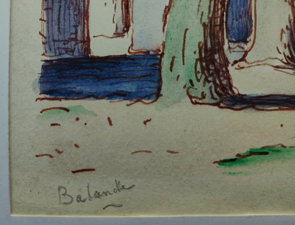 Gaston Balande (1880-1971) 2 Watercolors: Cliffs Of Lauzières And Aunis Estate. La Rochelle-photo-8