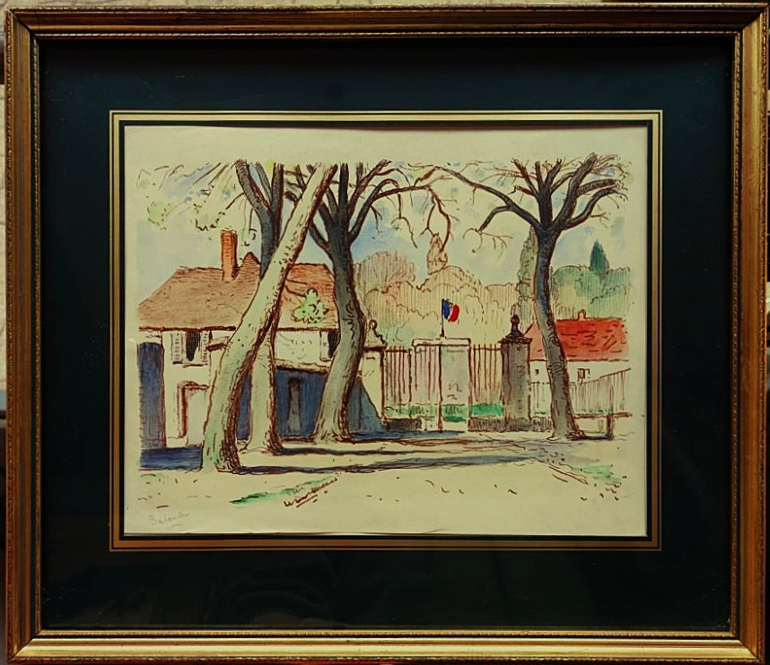 Gaston Balande (1880-1971) 2 Watercolors: Cliffs Of Lauzières And Aunis Estate. La Rochelle-photo-4