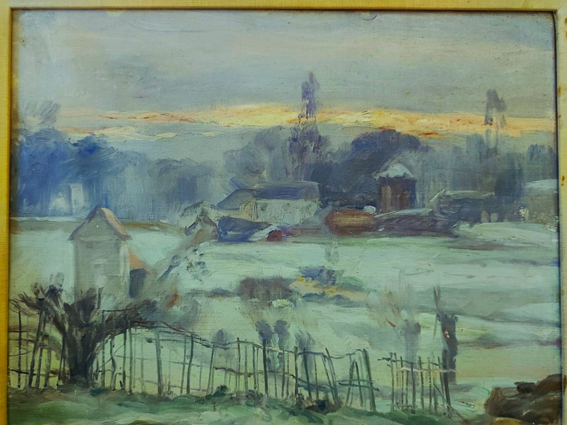 Gustav Albert (1866-1905) White Frost 1892. Sweden, Crozant School, Osterlind, Gothenburg, 19th Century-photo-3