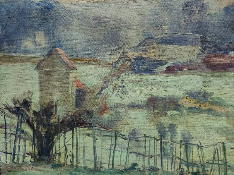 Gustav Albert (1866-1905) White Frost 1892. Sweden, Crozant School, Osterlind, Gothenburg, 19th Century-photo-1