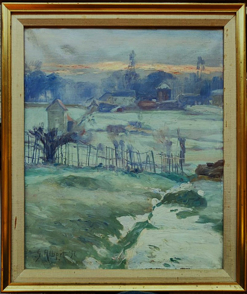 Gustav Albert (1866-1905) White Frost 1892. Sweden, Crozant School, Osterlind, Gothenburg, 19th Century