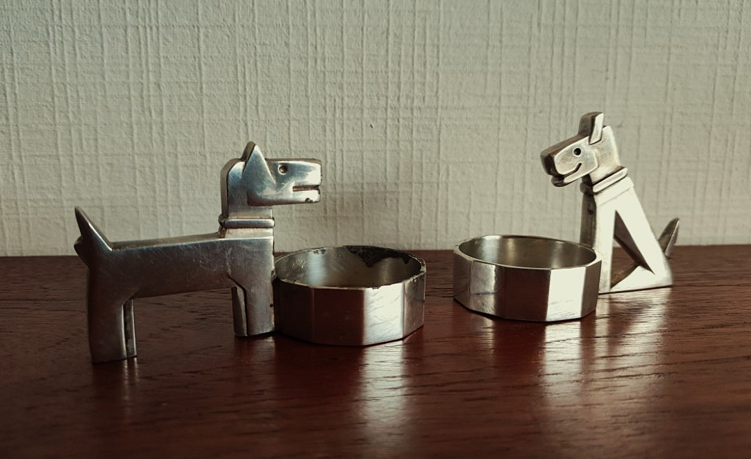 Lot d'ofèvrerie Gallia Christofle 1900-1925, salières Ric & Rac Rabier Sandoz, Art Nouveau Déco-photo-3