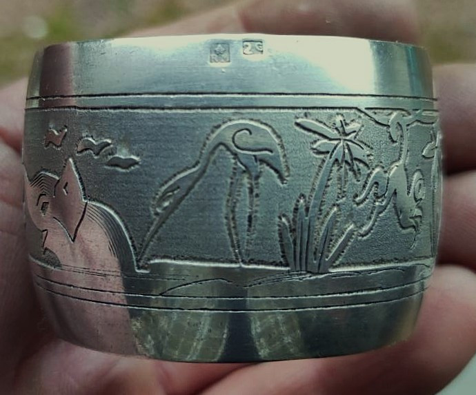 Lot d'ofèvrerie Gallia Christofle 1900-1925, salières Ric & Rac Rabier Sandoz, Art Nouveau Déco-photo-8