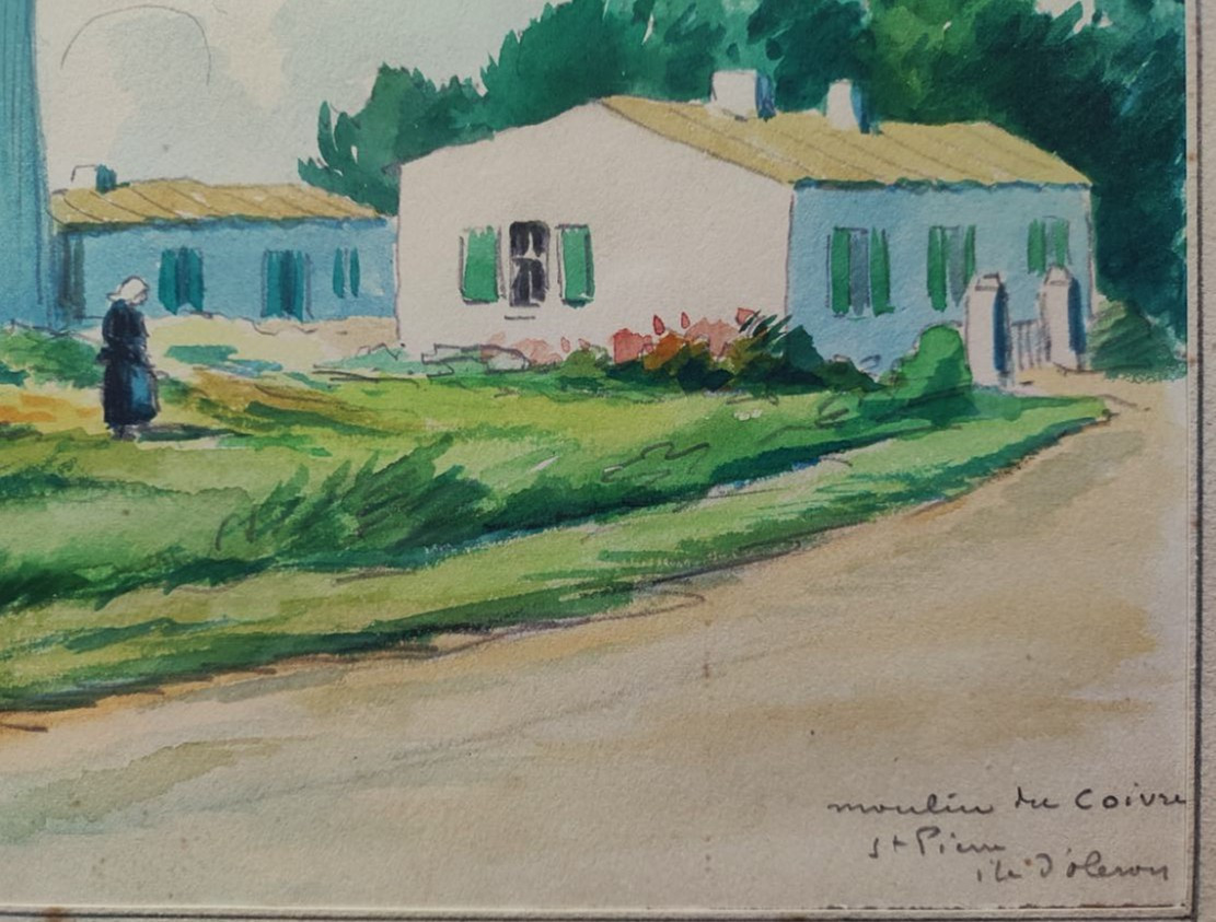 Louis Suire (1899-1987) Moulin Du Coivre Saint-pierre d'Oléron 1954. La Rochelle, Ré, Balande..-photo-2