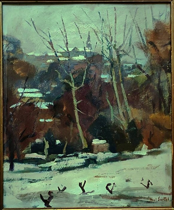 Paul Surtel (1893-1985) Carpentras sous la neige. Ecole de Crozant et Provençale, Maillaud, Rue-photo-2