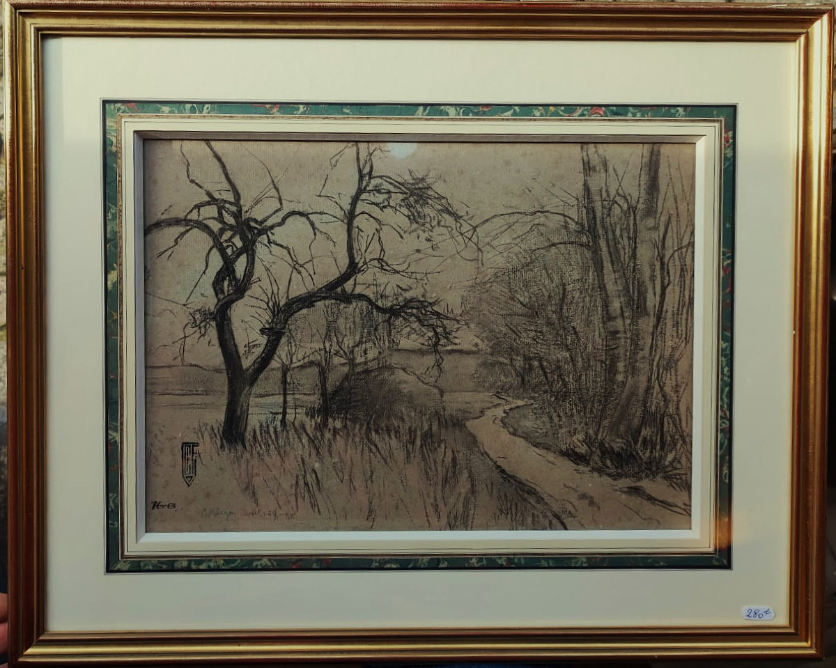 Charles Henry Fromuth (1861-1937) Lune sur Barbizon ~1895. Américain, USA, Concarneau Pont-Aven-photo-3