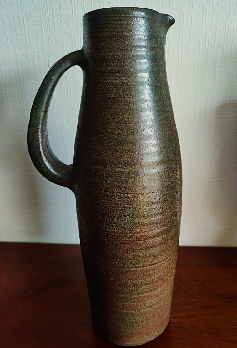 Norbert Pierlot (1919-1979) Large Pitcher Vase With Brown-green Glaze, Circa 1960. Ratilly, Jouve -photo-3