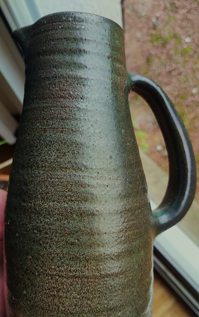 Norbert Pierlot (1919-1979) Large Pitcher Vase With Brown-green Glaze, Circa 1960. Ratilly, Jouve -photo-4
